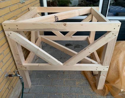 Træskelet til pizzaovn Træskelet til bord pizzaovn